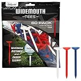 GoSports 3.25” Widemouth Tees Plastic Golf Tees, 60 Tee Player’s Pack - Max Distance and Easier Teeing