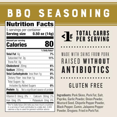 Image of EPIC BBQ Seasoning Pork Rinds, Gluten Free, Keto and Paleo Friendly, Protein Snacks, 2.5 oz