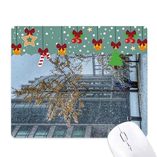 Alfombrilla de ratón grande Snowscene City diseño de ciudad y paisaje urbano