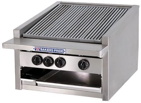 Liquid Propane Bakers Pride L-36R Gas Countertop Radiant Charbroiler High Performance Low Profile 36