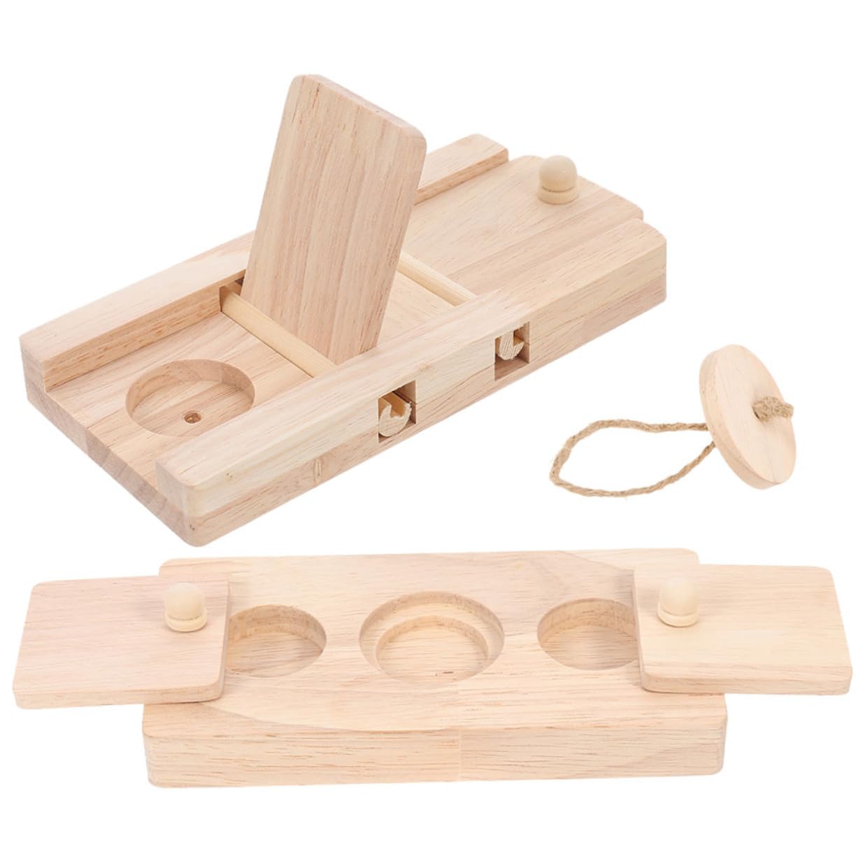 Jouet en Bois à Friandises pour Hamster, Cachette Interactive 2 Pièces