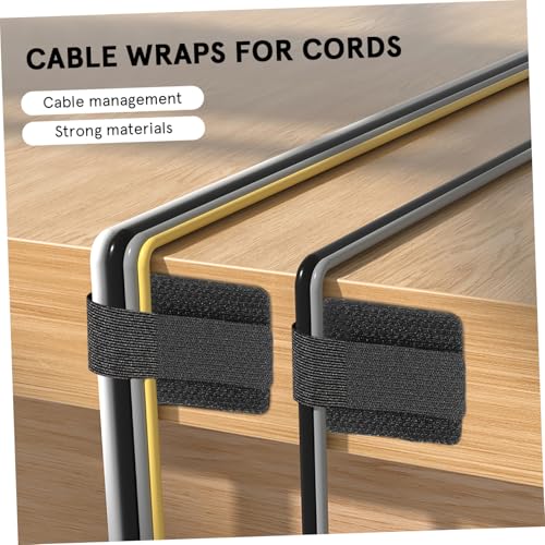 Mipcase 40 piezas organizadores de cables autoadhesivos ajustables reutilizables para gestión de cables bajo escritorio para oficina y uso doméstico miniatura 3