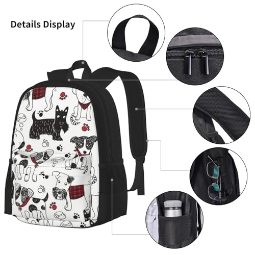 Sac à dos d'école assortis Lovely Dogs noir avec boîte à déjeuner - 5