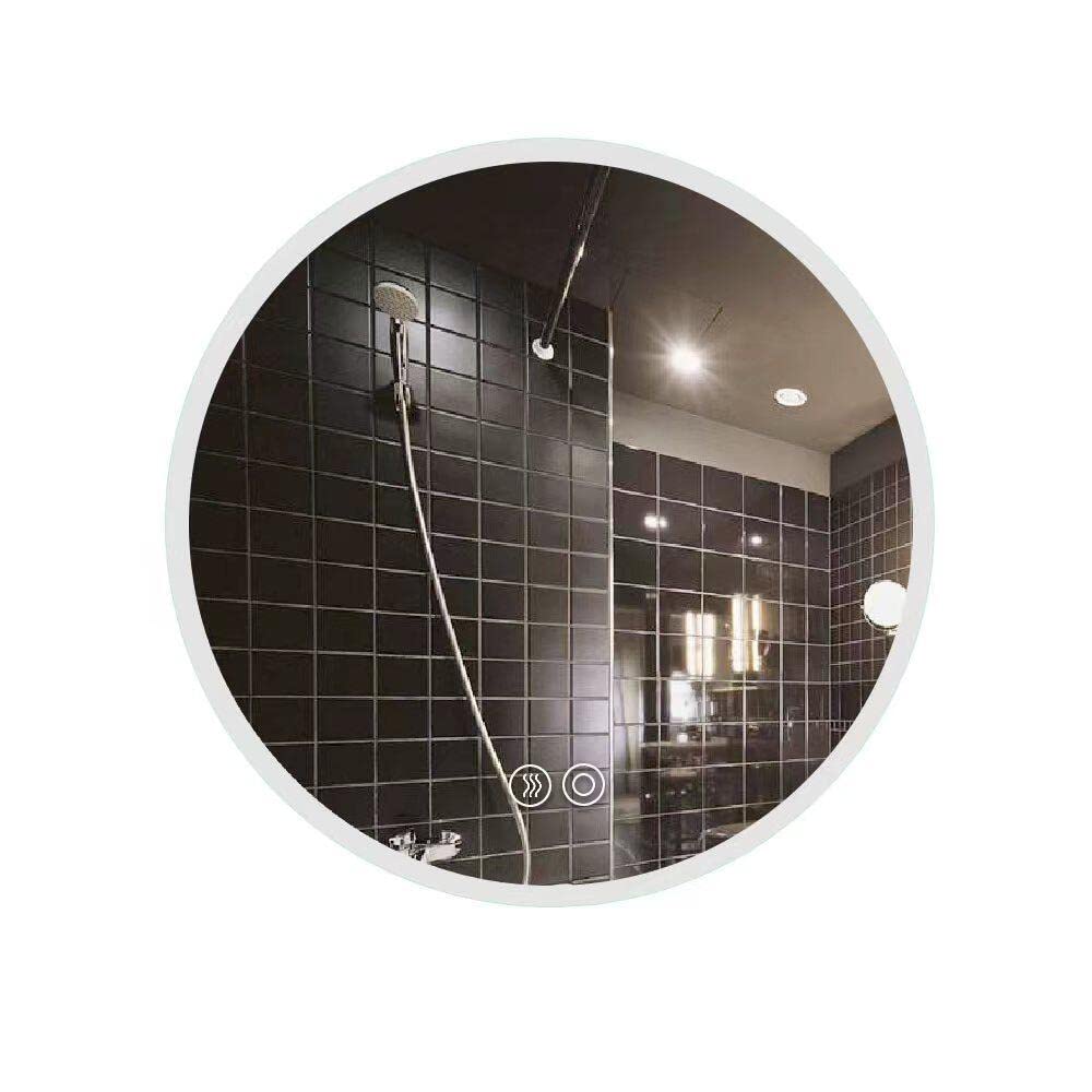 Panana 3 Colour Changing LED Light Illuminated Bathroom Mirror Wall Mounted with Demister Touch Sensor Switch (Round 500mm x 500mm)