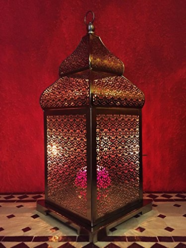Orientalische Laterne aus Metall Kalila 41cm | orientalisches Windlicht silber | Marokkanische Metalllaterne für draußen… – Bild 8