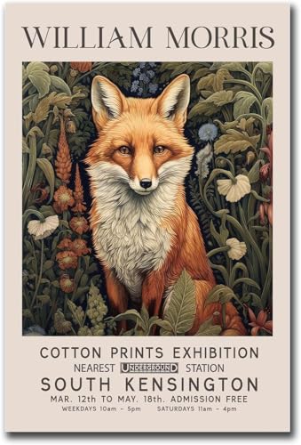 Toile peinture William Morris renard avec impression sur toile premium 40x50cm