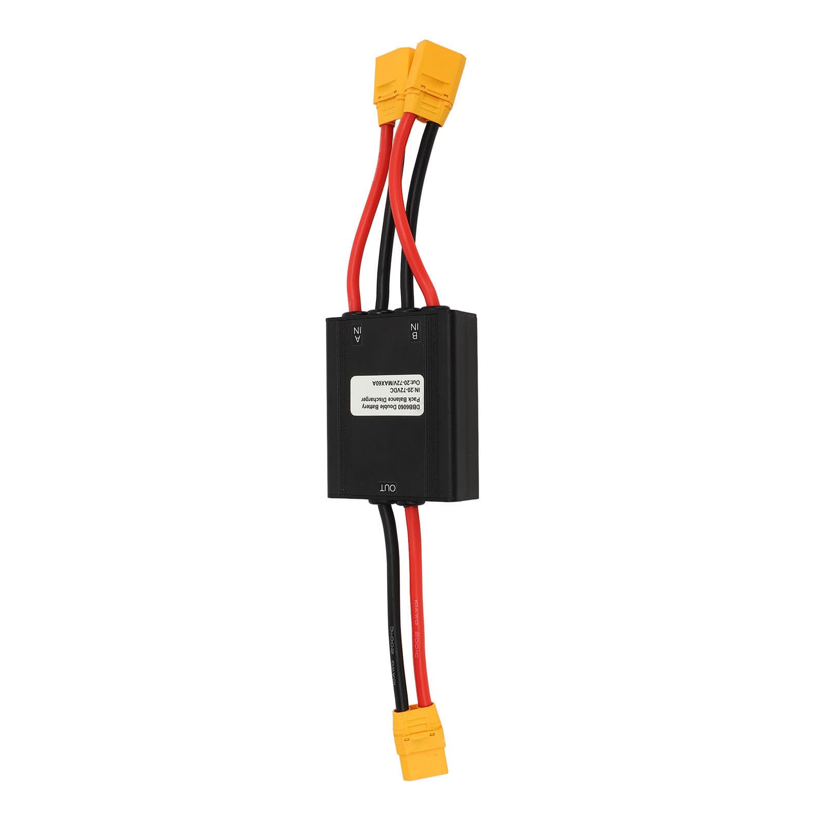 Konwerter Rozładowywania Podwójnego Akumulatora Roweru Elektrycznego, Adapter Modułu Równoległego z Podwójnym Akumulatorem od 20 V do 72 V, Adapter Złączy XT90 Zapewniający większą (60A)