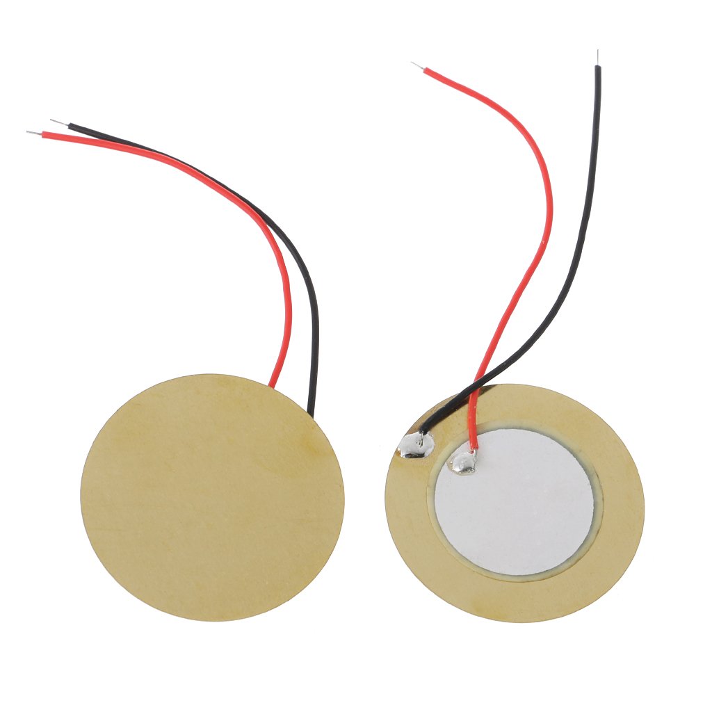 BOLOUY Buzzer 10pcs 35mm Piezo Buzzer Drum Disc+ Wire Copper