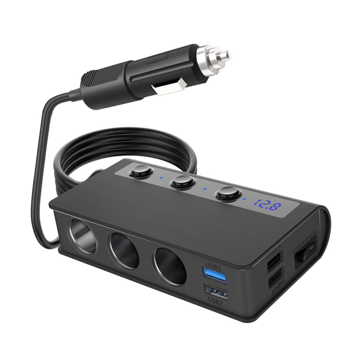 LALAFINA Caricatore Auto con USB e Accendisigari Adattatore per Dispositivi GPS e Dvr Sicurezza Avanzata con e Protezione Sovraccarico Compatibile con La Maggior Parte Dei Veicoli