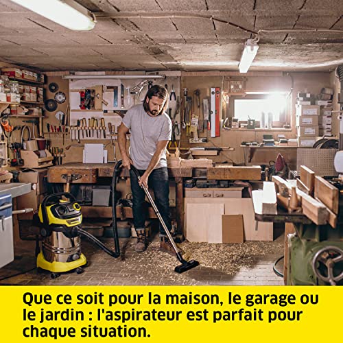 Kärcher Aspirateur Multifonction WD 6 P S V-30/6/22/T, Fonction Soufflerie, Puissance : 1300 W, Cuve : 30 l, Flexible : 2,2 m, avec Prise, Tube et Adaptateur pour Outils, Filtre, Suceur Sol/Fentes - Image 6
