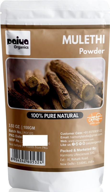 Piaya Organics 100 GM Licorice Root Powder For Eating, Mulethi Powder Organic Good For Skin, Hair & face (B0CKRGJZK1) Amazon Price History, Amazon Price Tracker