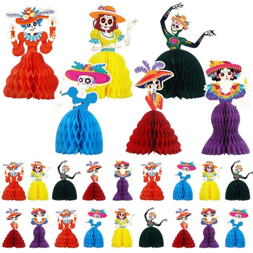 Eersida 24 Pcs Day of the Dead Decorations Dia De Los Muertos Supplies by Eersida - Used condition - US$17.65