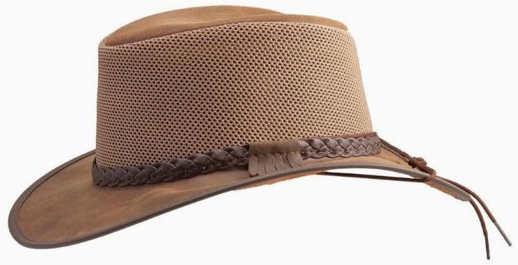 American Hat Makers Breeze Leather & Mesh Sun Hat | Wide Brim, UPF50, Breathable & Adjustable | Perfect for Outdoors - Image 6