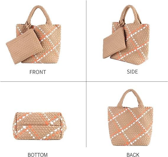 Bolso Tote tejido para mujer estilo moderno miniatura 2