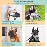 SHUOHONG Hunde Maulkorb, Nylon-Mesh, Atmungsaktiv und Bequem, Maulkorb für Große Hunde mit Verstellbaren Trägern (Grau-XXL)