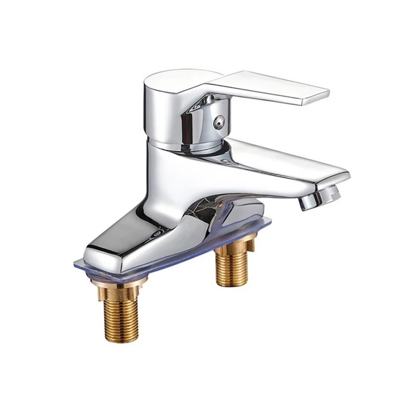 Jvddi 1Pc Bathroom Basin Faucet Hot And Cold Water Mixer Vanity Tap Deck Mounted Zinc Alloy