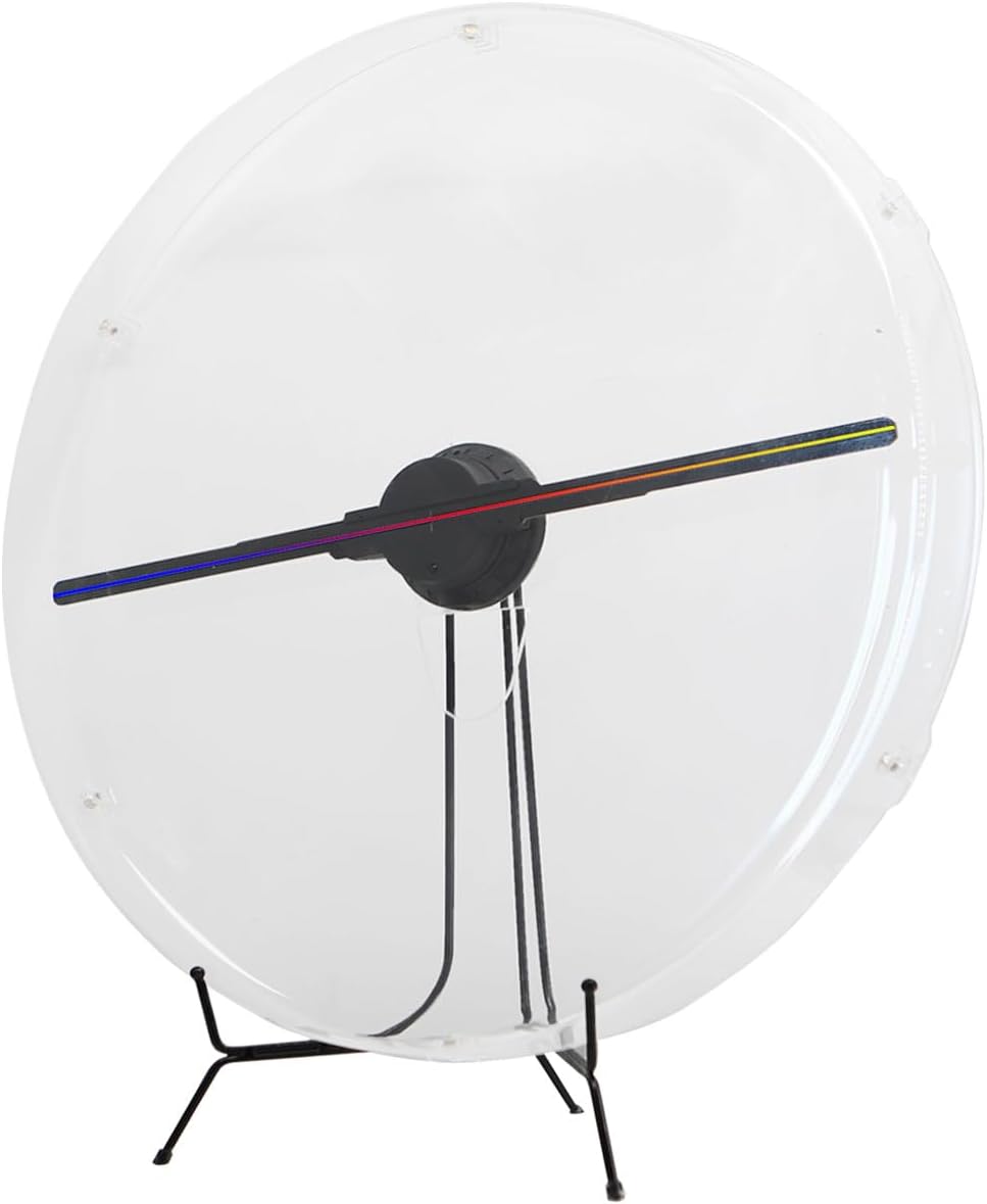 Missyou 3DHologramFan placed on its stand.