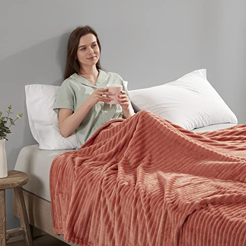 Nestl Soft King Size Blanket – Cozy Bed Blankets King Size, King Blanket, Lightweight King Size Blankets For Bed, Cut Plush Fleece Blanket King Size, Misty Rose King Size Fuzzy Blanket 108 X 90 Inches #TOP6