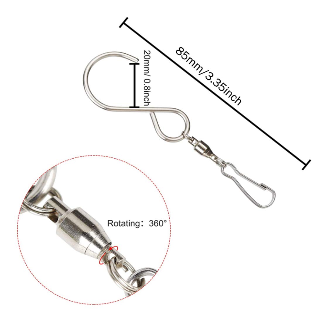Ganci Girevoli Per Girandole - 20 Pezzi Acciaio Inox, Doppia Clip