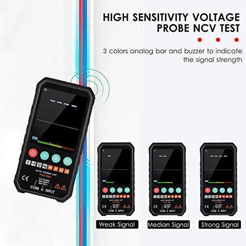 Mufern Multímetro digital LCD de 3,3 polegadas com tamanho de palma superfino Medidor universal True