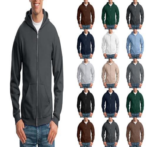 Mens Winter Jacket With Hood Full Zip Fuzzy Casual Hooded Drawstring Hoodies Sweatshirts Travel Long Sleeve Jackets