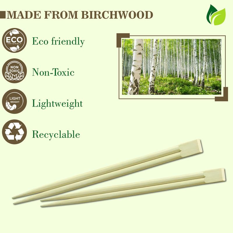 UNIFY EcoHomes 8 inch, 50 Pairs Natural Bamboo Chopsticks for Sushi, Noodles, Fried Rice, Asian Dishes | 19 cm Long | Eco-Friendly, Biodegradable | Disposable Utensils 3