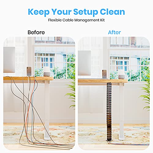 Xytek Collections Cable Management Kit For Standing Desk, Wire Organizer For Office Desk Organizer, Cords Channel Kit To Sit Stand Desk Accessory, Usb Cable Holder As A Gift Included (Black) #TOP1