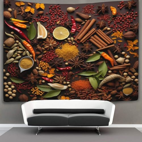 Couverture murale imprimée épices 3D en polyester doux de 150x200 cm - 3