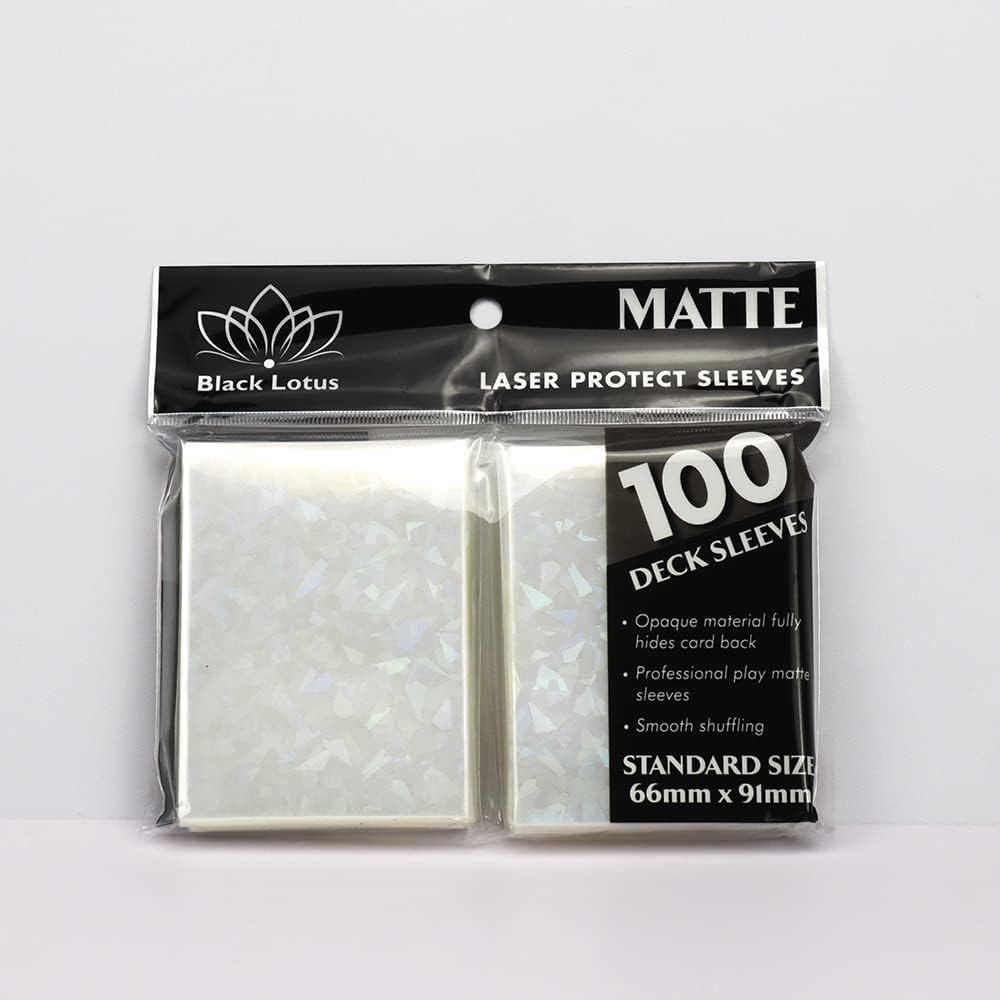 100ct Foil Kpop Photo Card Sleeves MTG Deck Protector Standard Size Shield Gemstone Laser Effects Holographic Matte 66x91 (Clear)