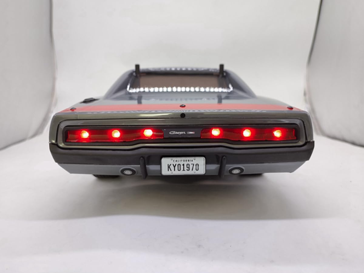 RC LED Light kit, RC Car LED Light Headlights + Red Taillight Kit for Kyosho FAZER 1970 Dodge Charger RC Crawler Car Upgrades (Warm White)