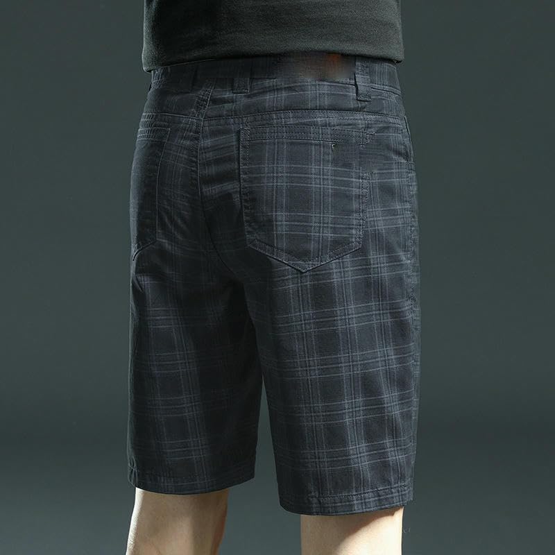 Men's Casual Plaid Shorts Breathable Summer Waist Casual Mid-Length Thin Outdoor Shorts