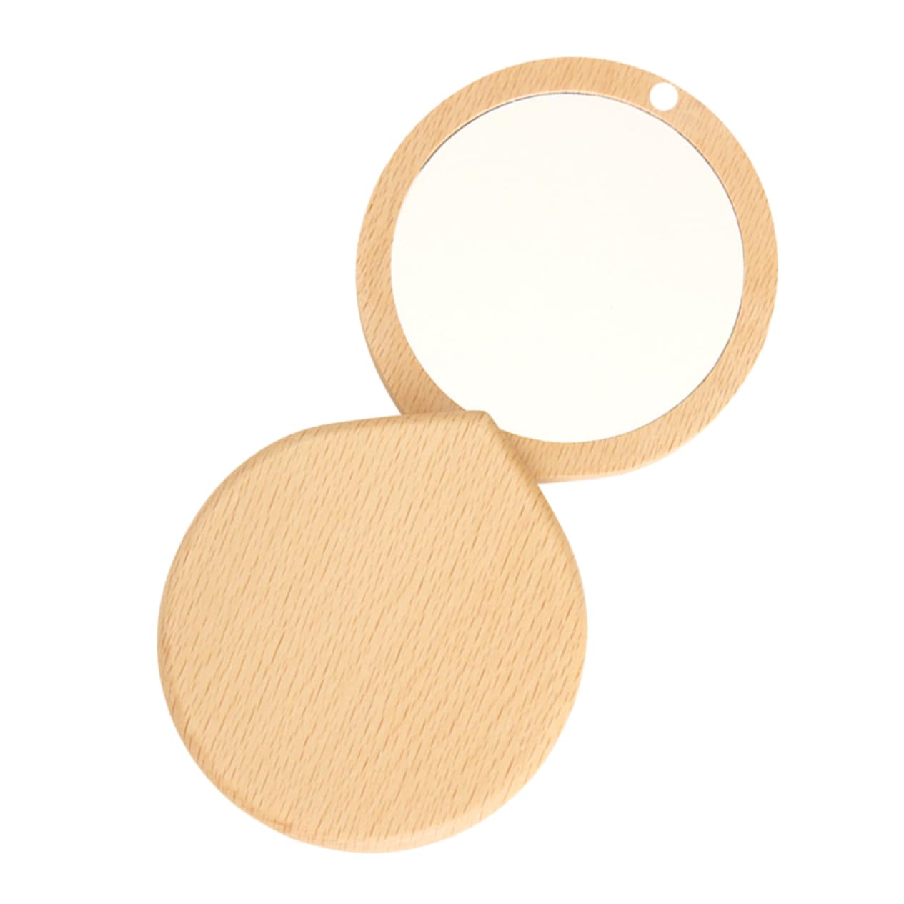 Beatifufu 1pc Pocket Mirror for Designer Compact Mirror Handheld Mirrors Wood Mini Mirror Double Sided Travel Mirror Travel Vanity Mirror Makeup Mirror Wooden Bag Women's Make up