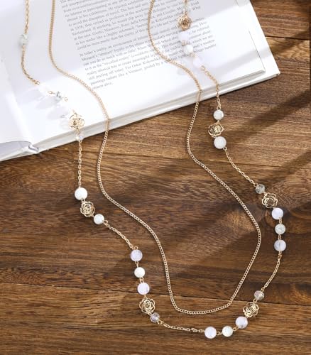 Double chaîne de pull haut de gamme : long collier bicolore FULU AUTUMN - 6