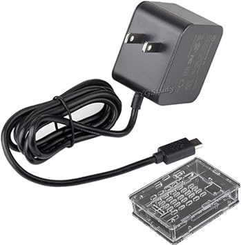مزود طاقة USB-C رسمي بقدرة 27 وات لـ Raspberry Pi 5 ، 5.1V / 5A ، 9V / 3A ، 12V / 2.25A ، 15V / 1.8A ، أسود أمريكي