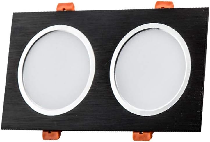 Recessed Dimmable 2 Head Downlight Recessed Ceiling Lighting Fixture Fire Rated Energy Saving LED Spotlight Indoor Wash Wall Lamps, for Bedroom Kitchen Island Office Decoration Integrated
