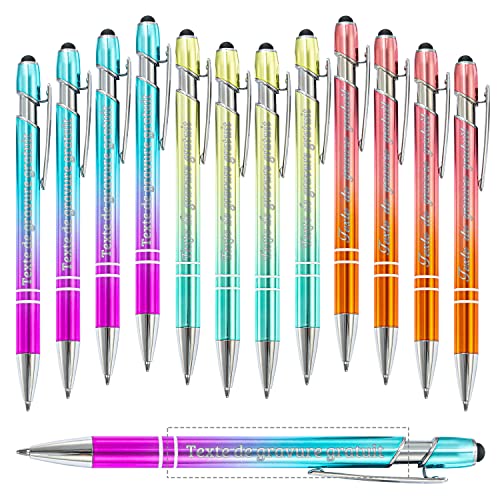 Stylo à bille personnalisé gratuit gravé avec texte et stylet tactile pour événementiel