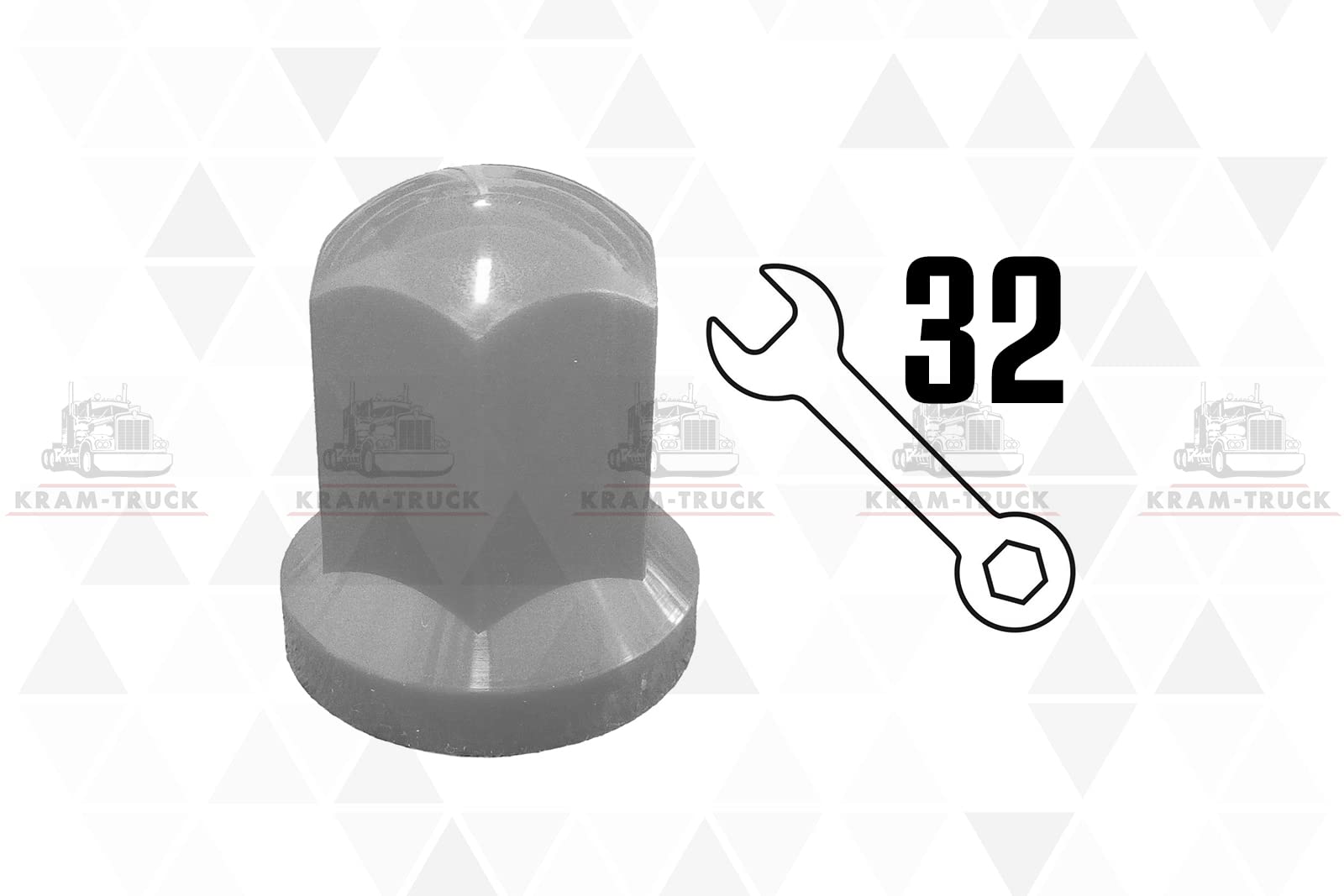 KRAM TRUCK 100x Tapas de tuercas de rueda largas de plástico para camiones y remolques Ancho de llave 32 mm Resistente a los arañazos para MAN DAF Scania Mercedes Camiones Remolques Gris