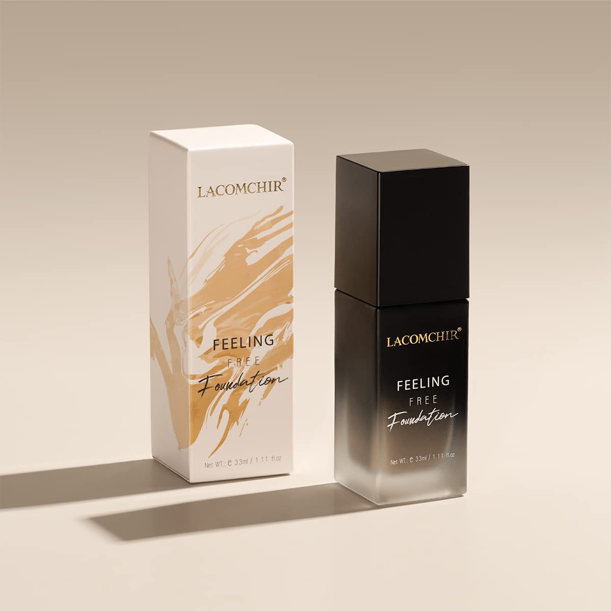 LACOMCHIR Feeling Free Foundation,Natural Matte Liquid Foundation,Medium-High Coverage,Well-Blending,Long-lasting,Suit for Oily Skin,Cruelty Free&Vegan,33ml (ROSY)
