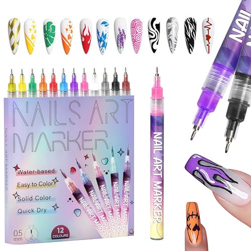 Nail Art Pens for Painting Nails, Nail Art Markers for Gel Nails,...