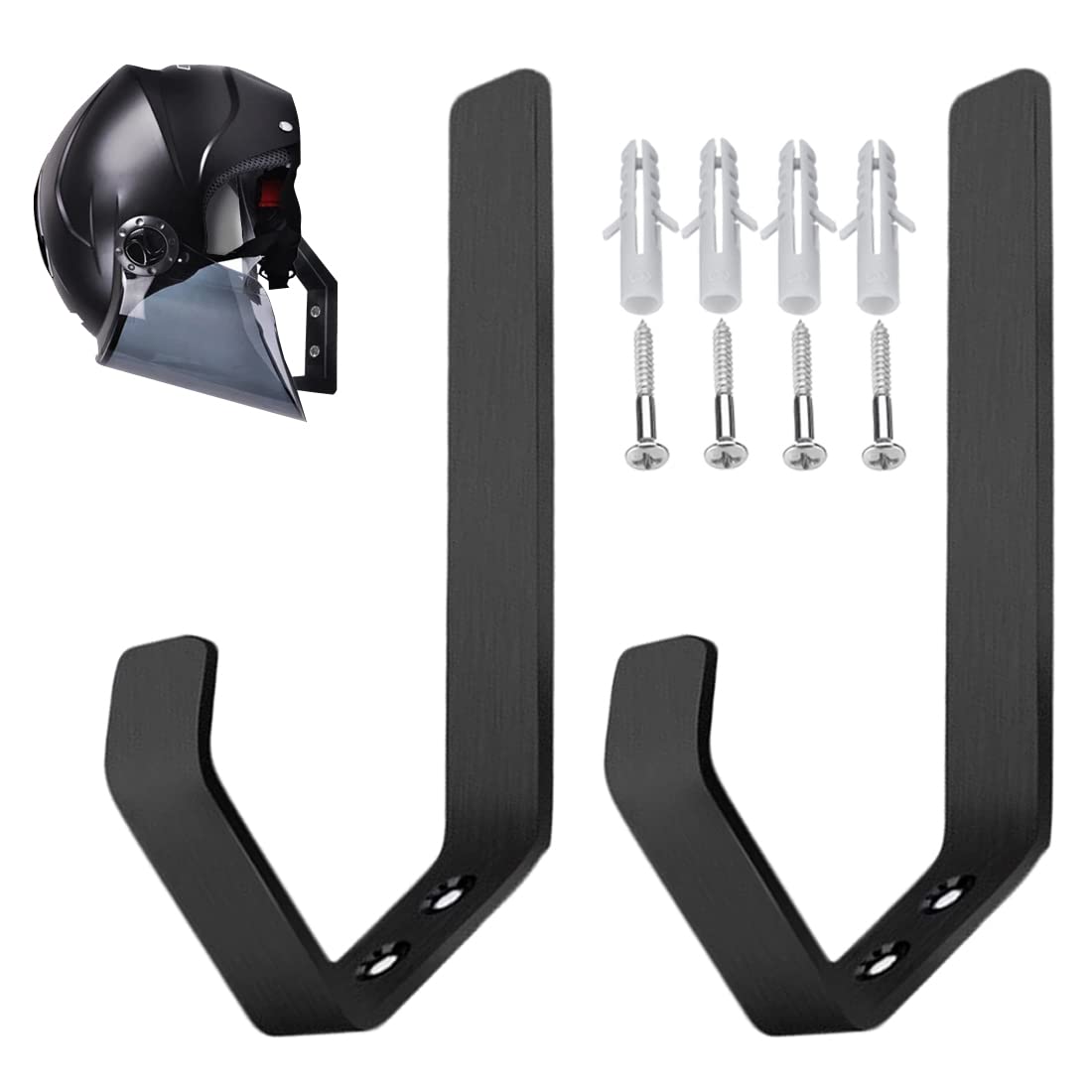 Ganci Da Parete Per Casco Moto - Confezione Da 2 In ABS Resistente Per Appendere Giacca, Chiavi, Borse - Foto 6