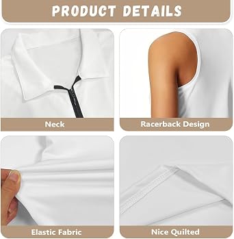 Sleeveless Golf Polo Shirts for Women, Zip Women Sleeveless Golf Shirt, Tank Tops Polo Shirts for Summer