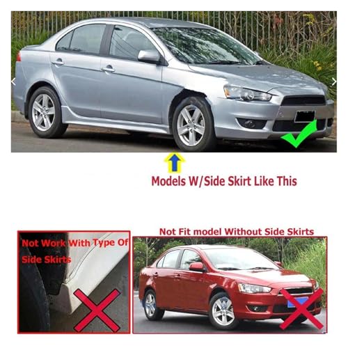 Garde-boue pour Mitsubishi Lancer 2009-2011 avec bas de caisse