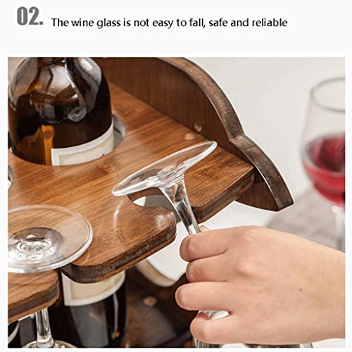 Soporte para botellas de vino de bambú para 3 botellas miniatura 5