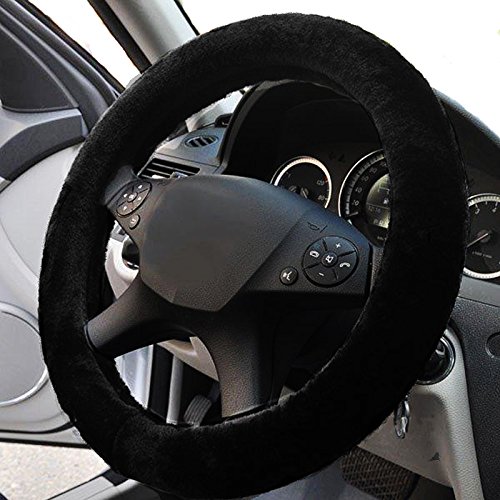 Zento Deals Stretch-On Vehicle Steering Wheel Cover Classic Black Car Wheel Protector #TOP2