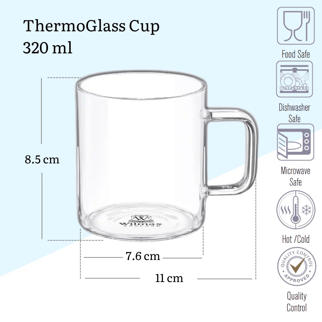 Wilmax Teekanne 1,6L + 6 Thermogläser 400ml im Set | Teesieb für losen Tee | Glaskanne mit Bambus-Deckel | Kanne für Teeblumen | Teapot | Glaskanne für Heiß- und Kaltgetränke | Spülmaschinenfest