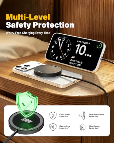 WayLite Magnetic up to 25W Wireless Charger w/ Kickstand & 6.6' USB-C Cable - image 3