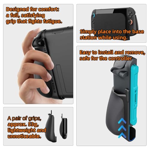 IFYOO NexGrip Ergonomic Grip Set for Nintendo Switch 2 Joycons, Grip Case Compatible with Joy Con 2 Controller, Compatible with Switch 2 Joycon, Switch 2 Accessories - Black by IFYOO - Image 3