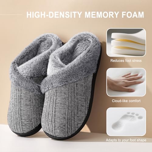 Image of Slippers for Women Fuzzy House Slip on Indoor Outdoor Bedroom Home Shoes
