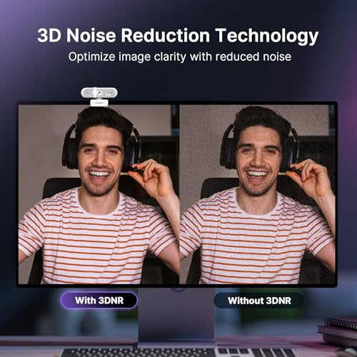 Image of NexiGo N660P Pro 4K Webcam with Distortion-Free Lens, 1080p 60 fps Autofocus USB Streaming Camera, 3DNR, Noise-Canceling Mics & Privacy Cover, Web Cam for Gaming /Live Streaming /PC /Mac /Switch 2, White