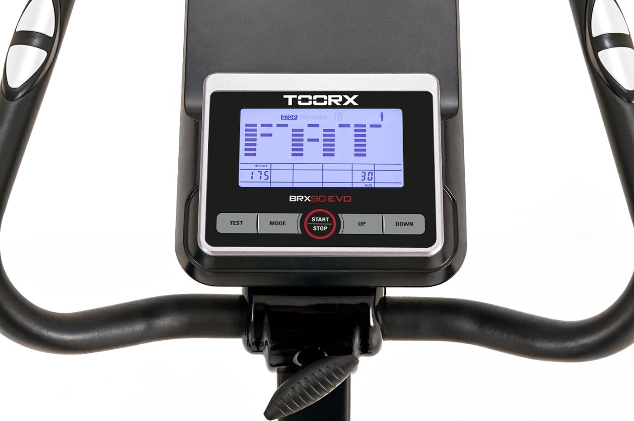 Toorx BRX-90 EVO [Cyclette Elettromagnetica 16 Livelli Volano 10kg App Ready 3.0 Bluetooth] Bike Fitness Indoor LCD Cardio Sella Manubrio Regolabili Cyclette Casa Home Gym Allenamento Cardio
